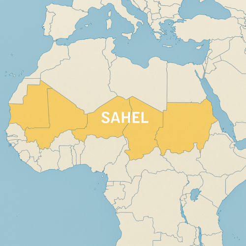 imagem de mapa do norte da África, região do Sahel
